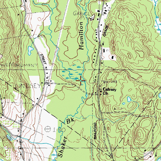 Topographic Map of Hamlinton Brook, ME