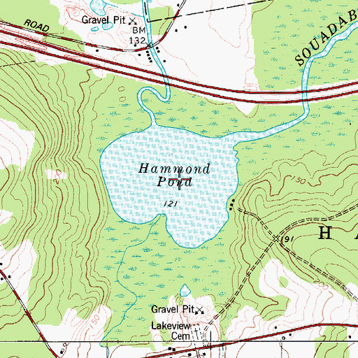 Topographic Map of Hammond Pond, ME