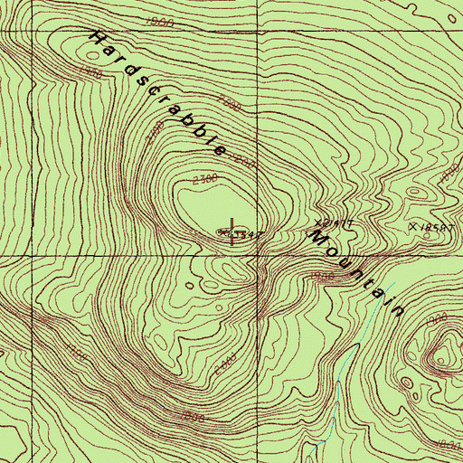 Topographic Map of Hardscrabble Mountain, ME