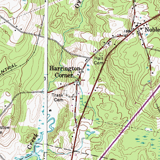 Topographic Map of Harrington Corner, ME