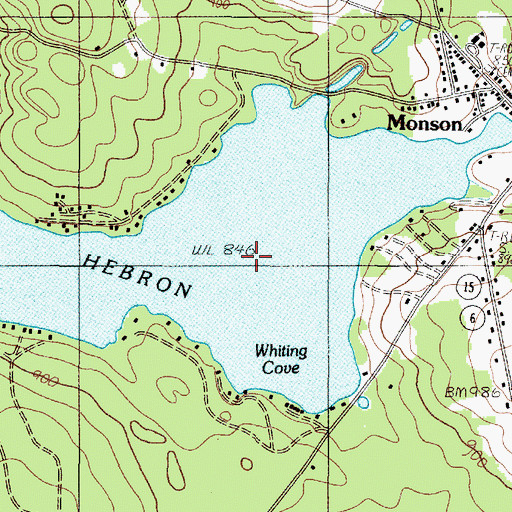 Topographic Map of Lake Hebron, ME