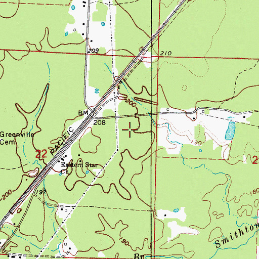 Topographic Map of Smithton, AR