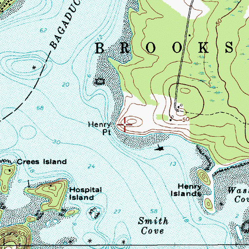 Topographic Map of Henry Point, ME