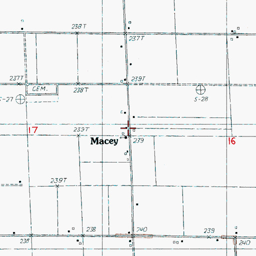 Topographic Map of Macey, AR