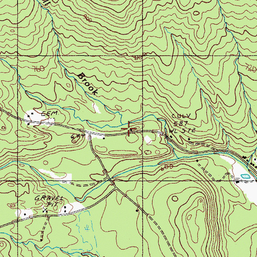 Topographic Map of Highland School, ME