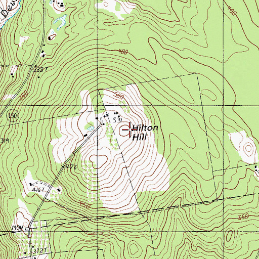 Topographic Map of Hilton Hill, ME