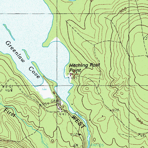 Topographic Map of Hitching Post Point, ME