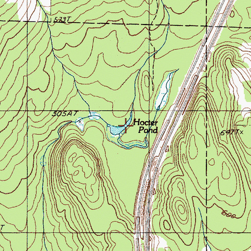 Topographic Map of Hocter Pond, ME