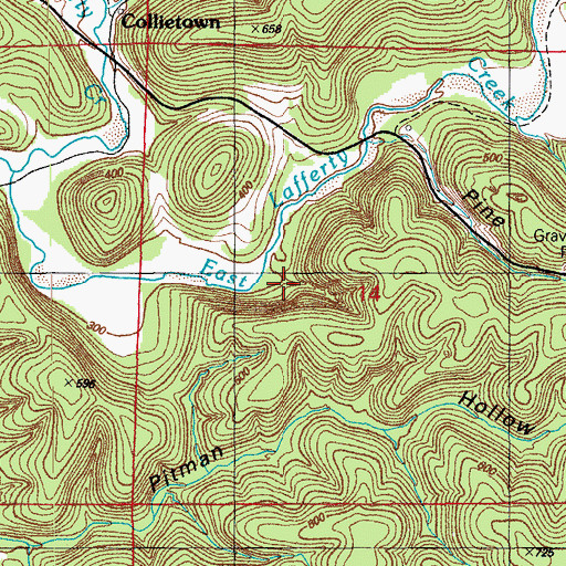 Topographic Map of Martin Mines, AR