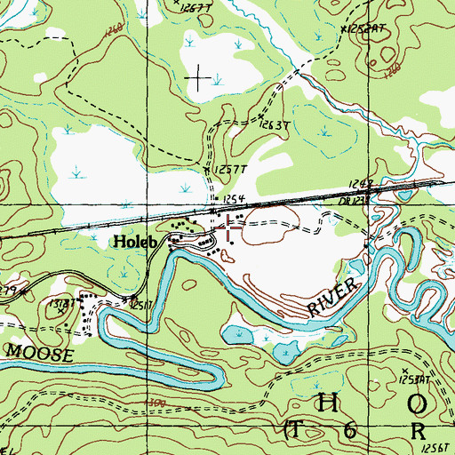 Topographic Map of Holeb, ME