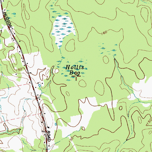 Topographic Map of Hollis Bog, ME