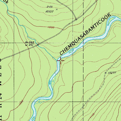 Topographic Map of Holmes Brook, ME