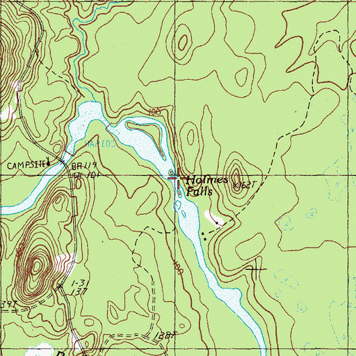 Topographic Map of Holmes Falls, ME