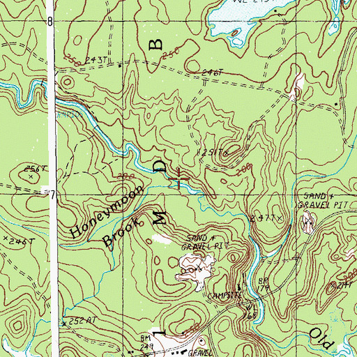 Topographic Map of Honeymoon Brook, ME