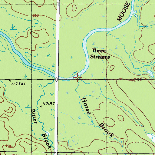 Topographic Map of Horse Brook, ME