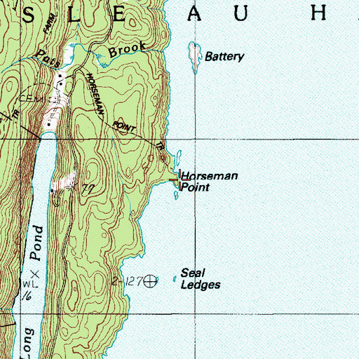 Topographic Map of Horseman Point, ME