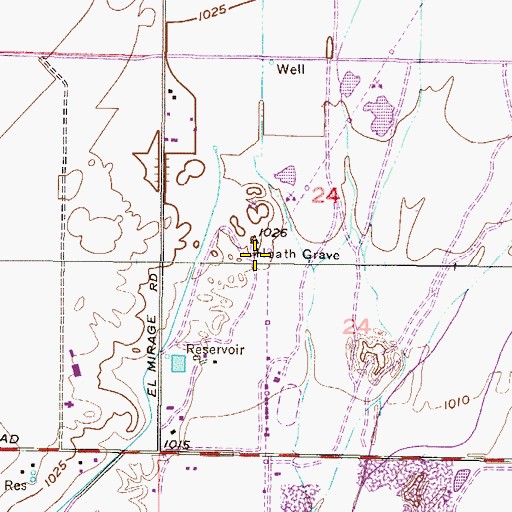 Topographic Map of Heath Grave, AZ