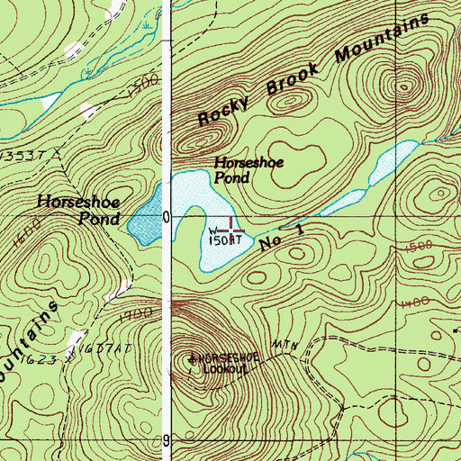 Topographic Map of Horseshoe Pond, ME