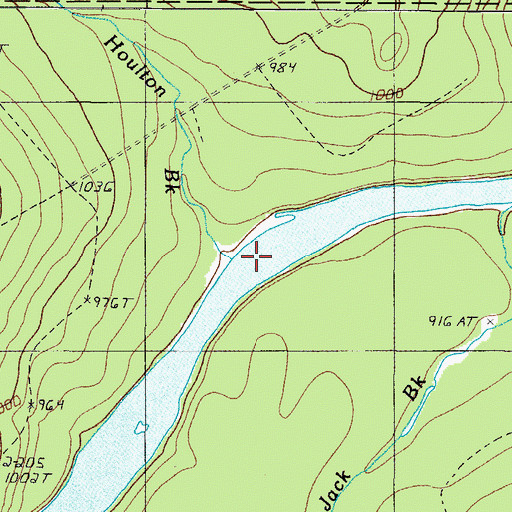 Topographic Map of Houlton Brook, ME