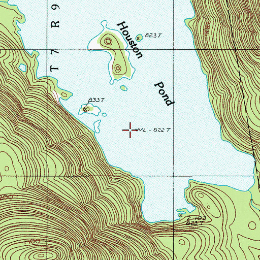 Topographic Map of Big Houston Pond, ME