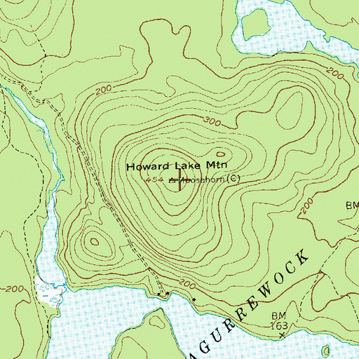 Topographic Map of Howard Lake Mountain, ME