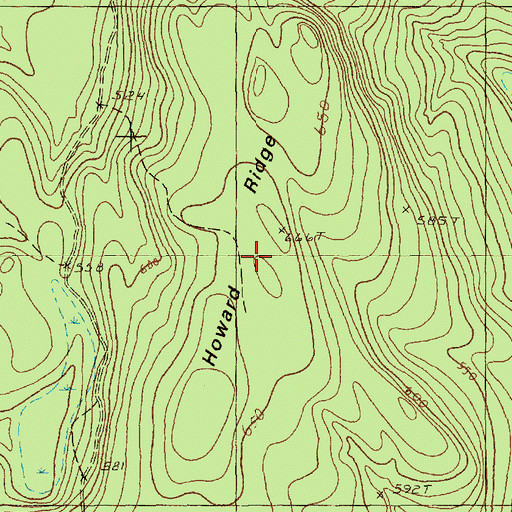 Topographic Map of Howard Ridge, ME