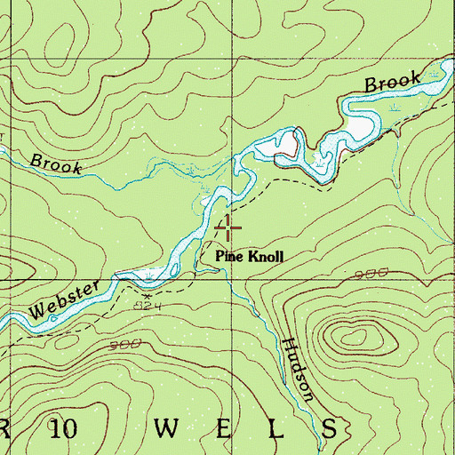 Topographic Map of Hudson Brook, ME