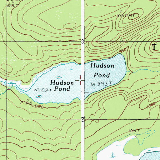 Topographic Map of Hudson Pond, ME