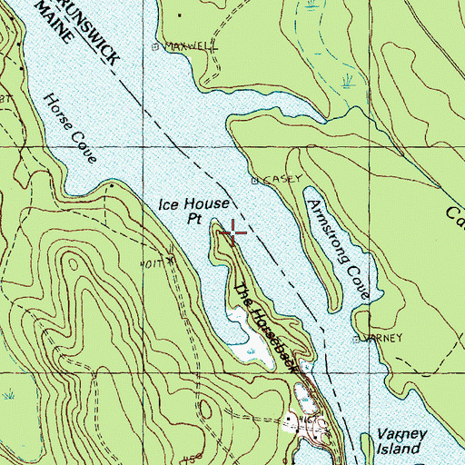 Topographic Map of Ice House Point, ME
