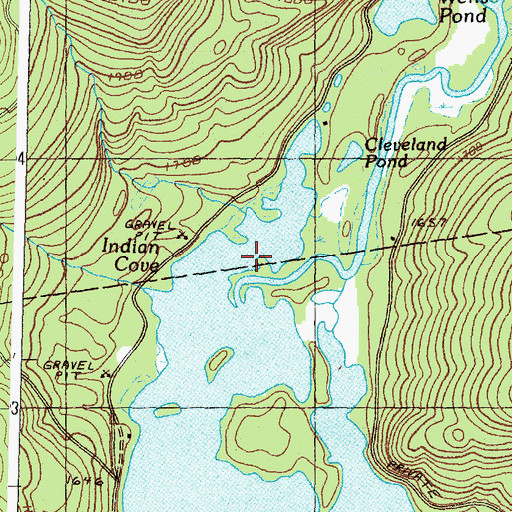 Topographic Map of Indian Cove, ME