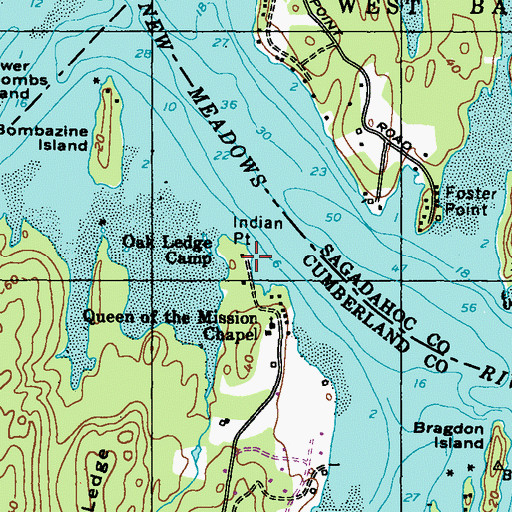 Topographic Map of Indian Point, ME