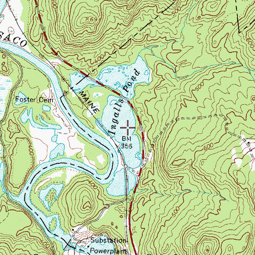 Topographic Map of Ingalls Pond, ME