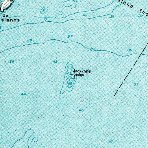 Topographic Map of Jackknife Ledge, ME