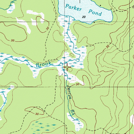 Topographic Map of Jerrys Brook, ME