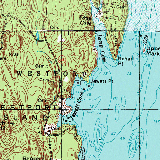 Topographic Map of Jewett Point, ME