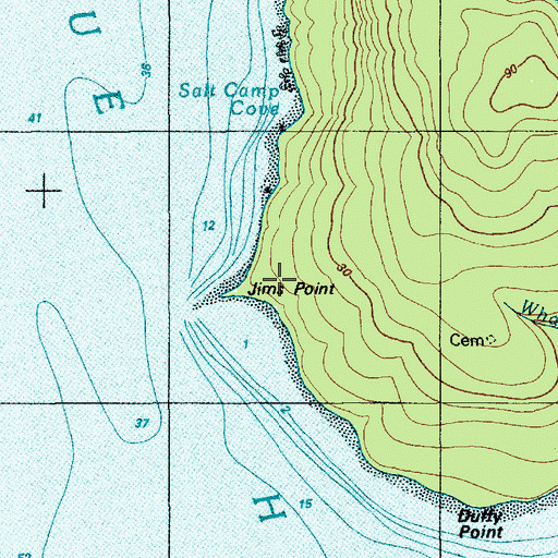 Topographic Map of Jims Point, ME