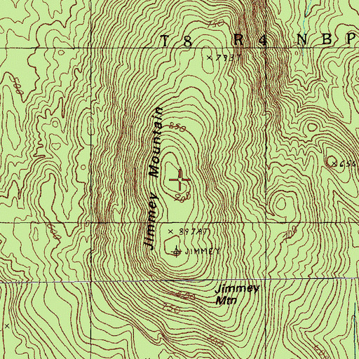 Topographic Map of Jimmey Mountain, ME