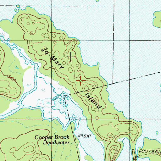 Topographic Map of Jo-mary Island, ME