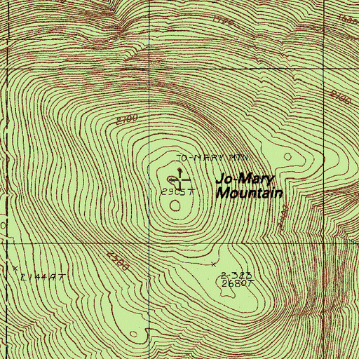 Topographic Map of Jo-Mary Mountain, ME
