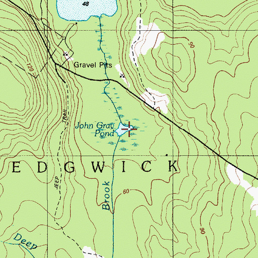Topographic Map of John Gray Pond, ME