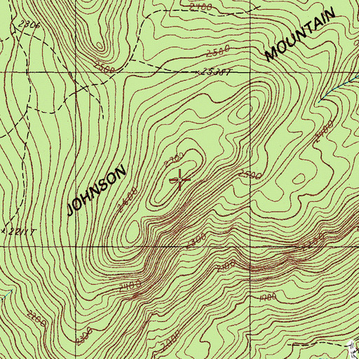 Topographic Map of Johnson Mountain, ME