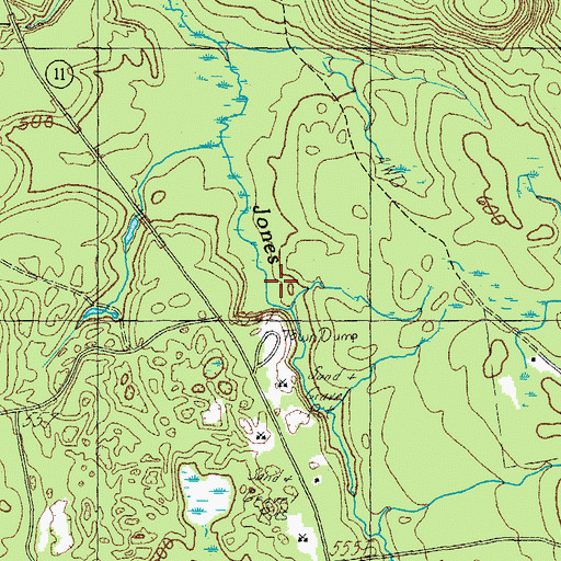 Topographic Map of Jones Brook, ME