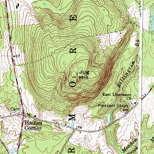 Topographic Map of Jug Hill, ME
