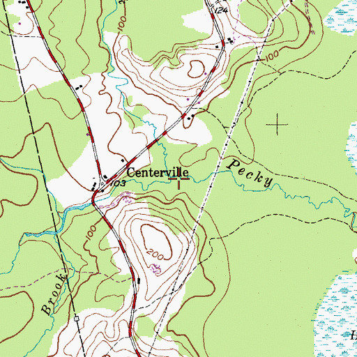 Topographic Map of Kaylor Brook, ME