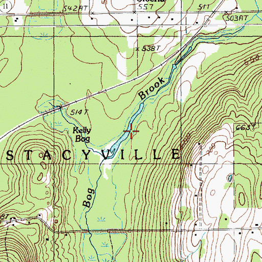 Topographic Map of Kelly Bog, ME