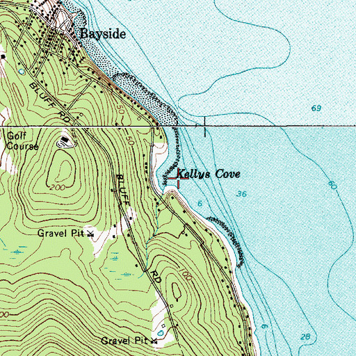 Topographic Map of Kellys Cove, ME