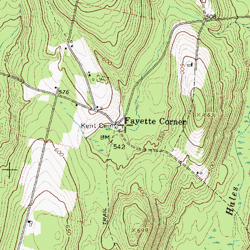 Topographic Map of Kent Cemetery, ME