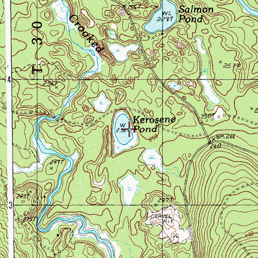Topographic Map of Kerosene Pond, ME