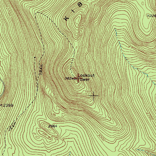 Topographic Map of Kibby Mountain, ME