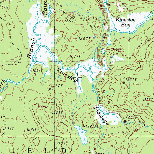 Topographic Map of Kingsley Flowage, ME